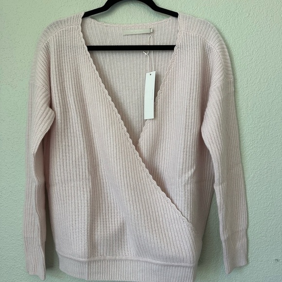 Revolve One Grey Day  | Cashmere Pink Wrap Sweater - Picture 1 of 8